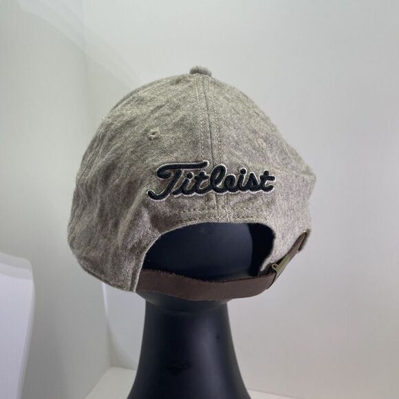 Titleist gray wool flannel rare Gray With raised logo strapback baseball cap hat - Picture 3 of 5